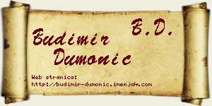 Budimir Dumonić vizit kartica